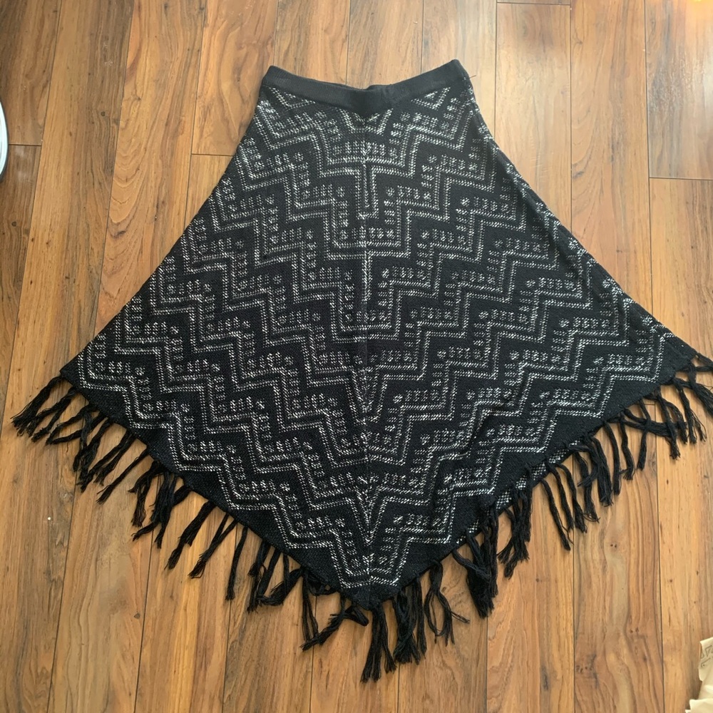 Handkerchief Midi/Maxi Skirt • Black/White Print